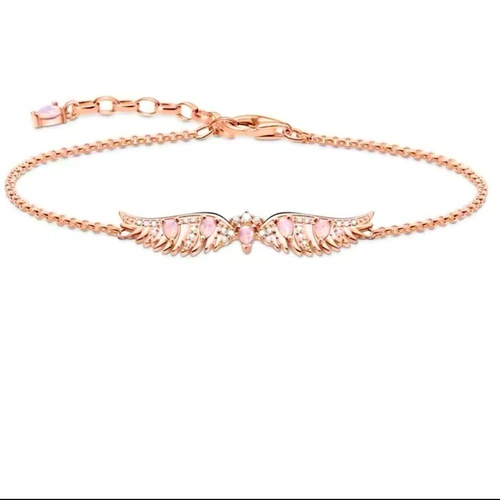 NWOT Beautiful Sterling silver rose gold plated wings adjustable bracelet